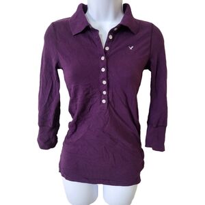Y2K American Eagle Purple Polo
